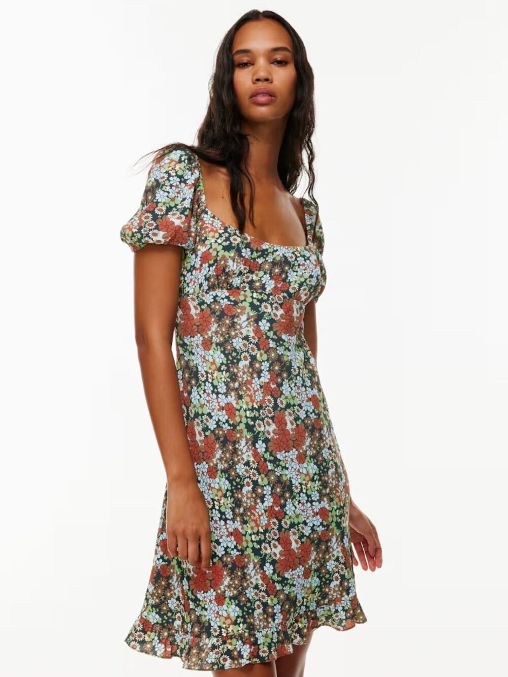 Aritzia Sunday Best Mariposa Dress Crepe Short Sleeve Slip Dress Size Small